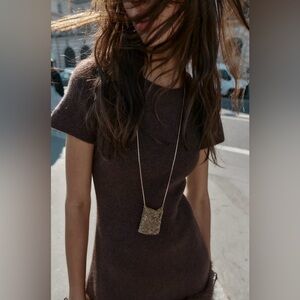 Zara Rhinestone Bag Necklace